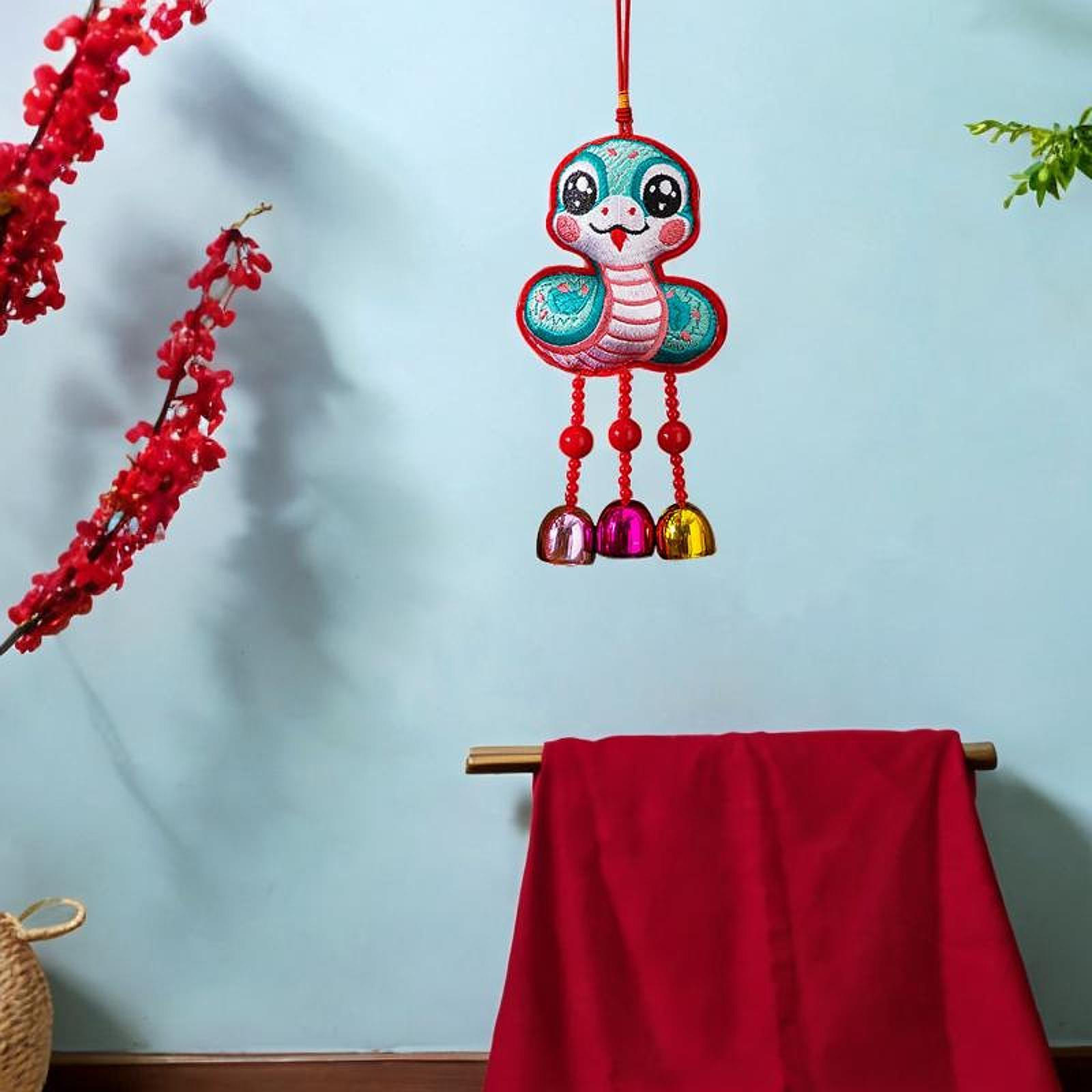 

Китайский лунный год подвесной орнамент колокольчик кулон весенний фестиваль подарок для двери синий