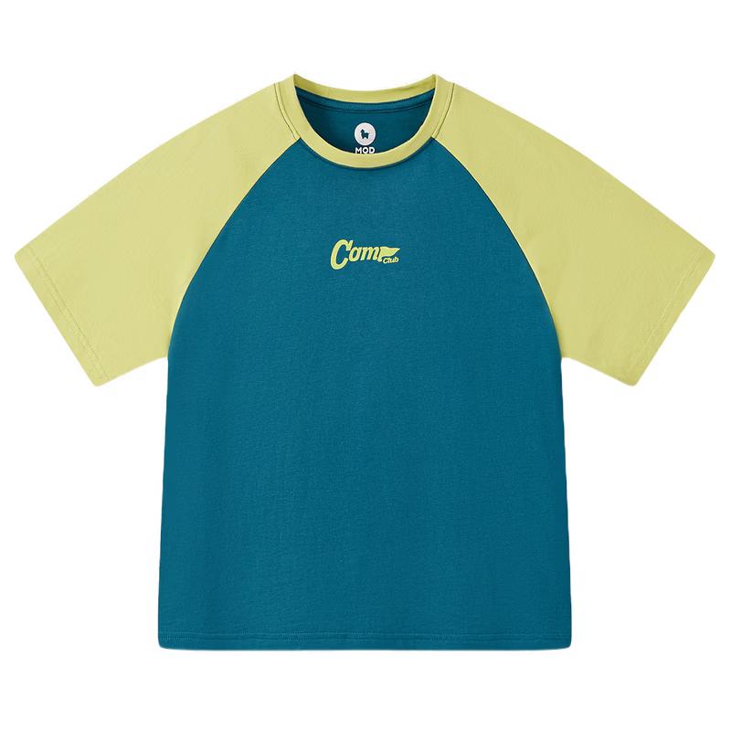 MQD Boys  Pure Cotton Color-block Short Sleeve T-shirt 130