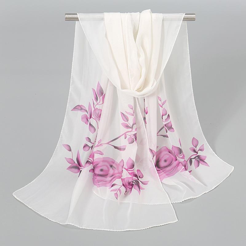 Indian style new chiffon breathable thin small silk scarf popular women spring and autumn scarf sunscreen yarn