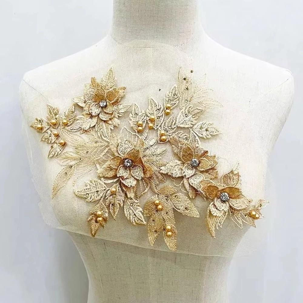 Luxury 3D Flower Patch Flower Embroidery Flower Embroidered Patches  Bridal Gown Decor