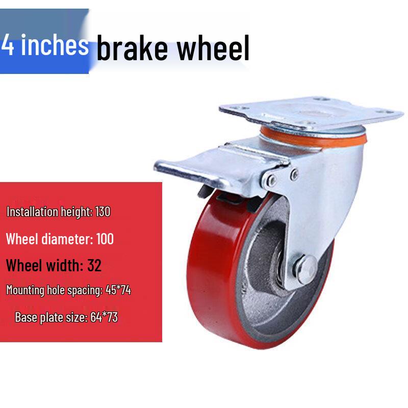Wanzun 4-inch Polyurethane Caster Wheel Set
