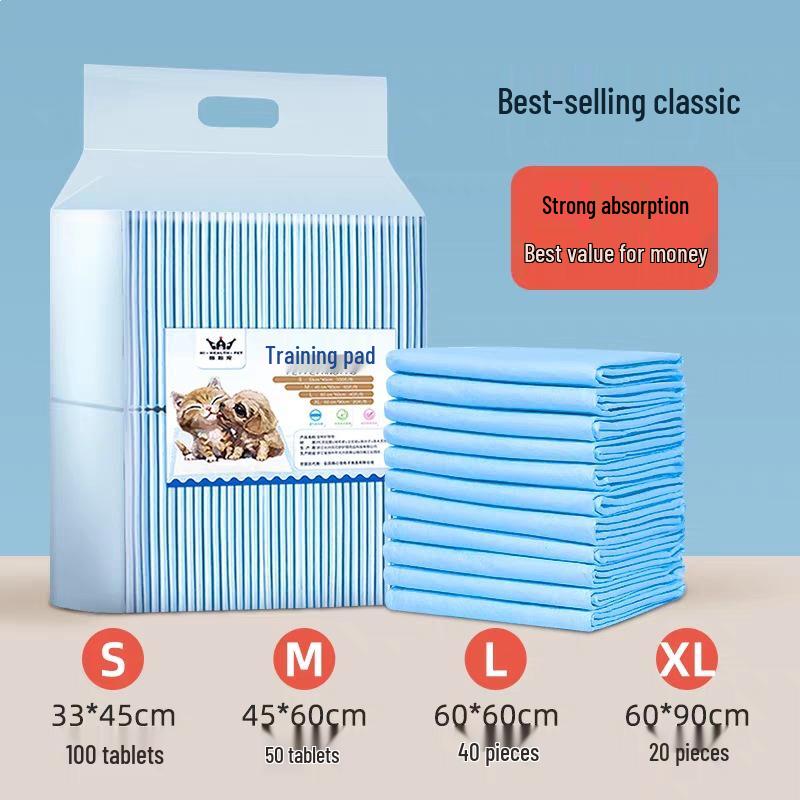 Thickened Deodorizing Dog Pee Pads - Absorbent, Disposable Pet Diapers Small - 100 pcs - 33x45cm