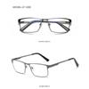 Blue Light Blocking Eye Protection Eyeglasses Men Square Metal Large Frame Reading Spring Leg Elderly Presbyopia Glasses