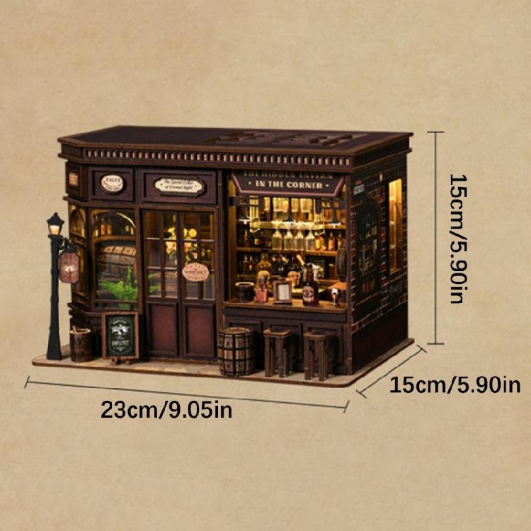 Wooden Miniature House Craft Book Nooks Kits Antique Bistro Doll House Assembly Set Toy For Crafts Lover And Collector