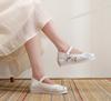 Wanqing 2024 Summer Embroidered Hanfu Women's Bow Shoes with Inner Lift