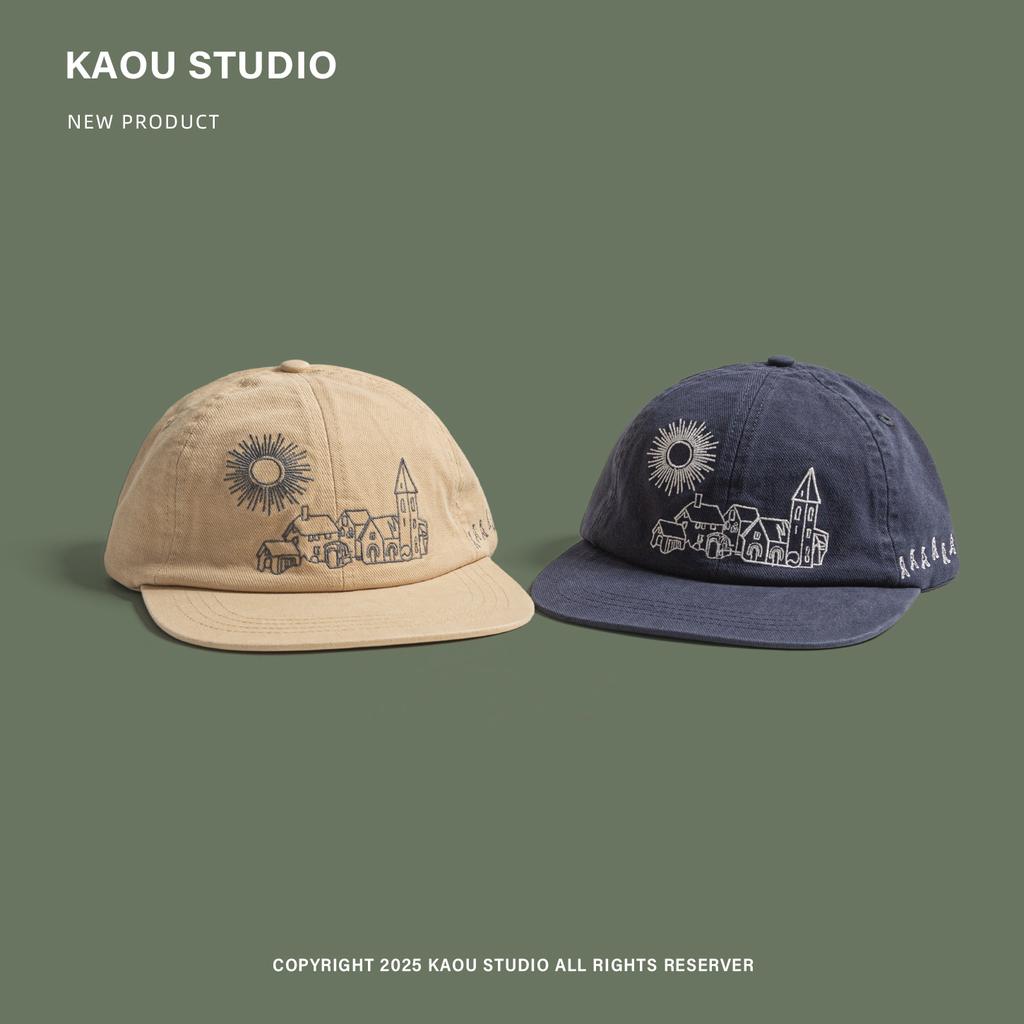 Heavy Embroidery Flat Brim Baseball Cap Hip Hop Unisex Duckbill Cap Fashion Versatile Casquette