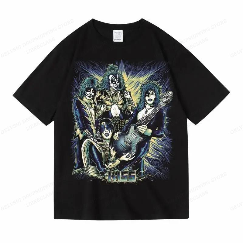 Vintage tričko Kiss Unisex Unisex Móda Bavlněné tričko Punk Oblečení Trička s výstřihem Horor Harajuku Topy Rocková kapela Kiss Tričko Boy