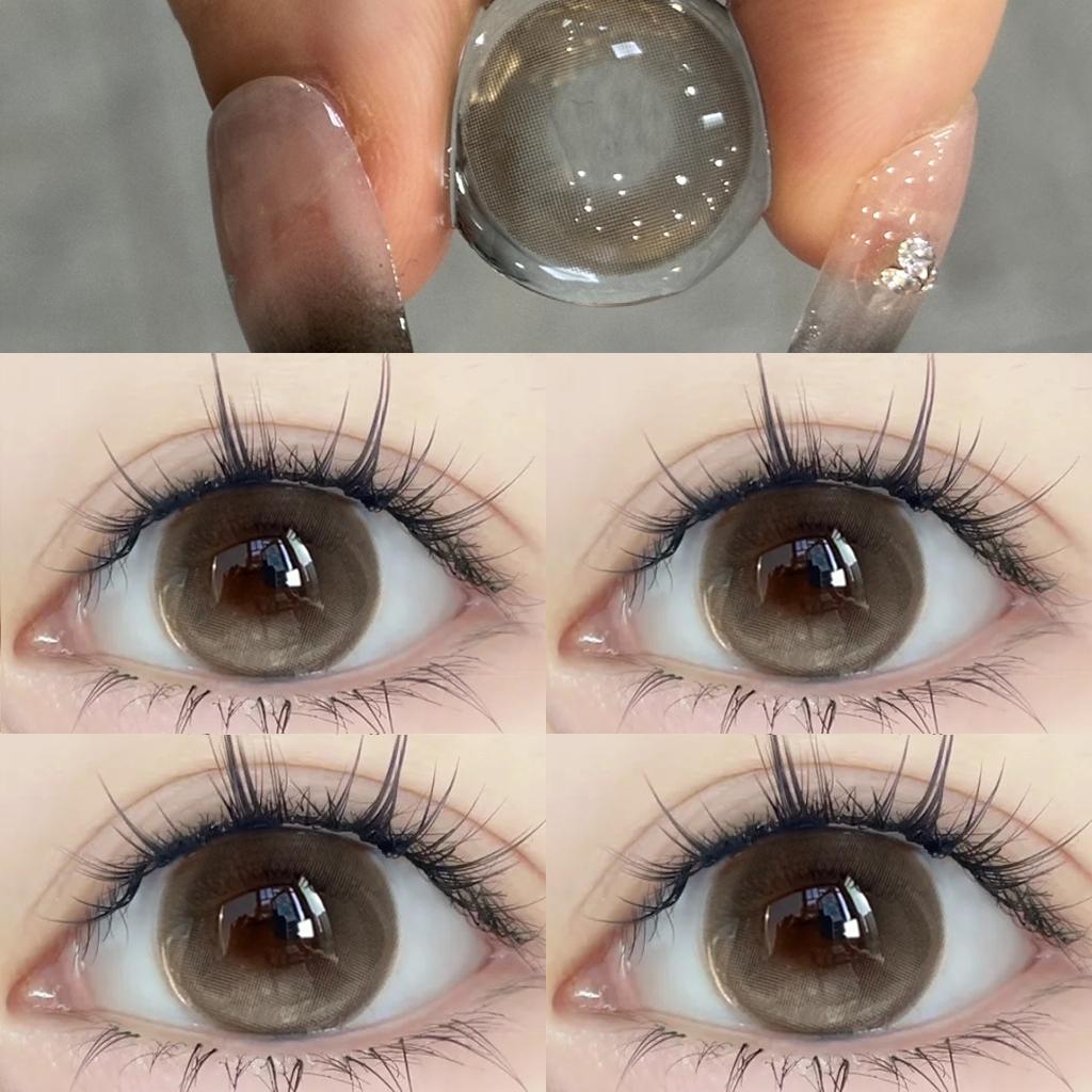 Mill Creek 2pcs Contact Lenses with Grade Rimless 14.5MM Big Eyes Summer Series Blue Contact Lenses Student Ladies Eye Make Up