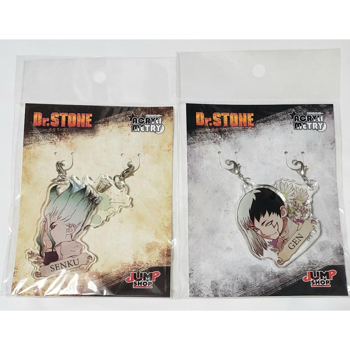 Used Dr.STONE Acrymetry Acrylic Keychain Senku Gen Set of 2