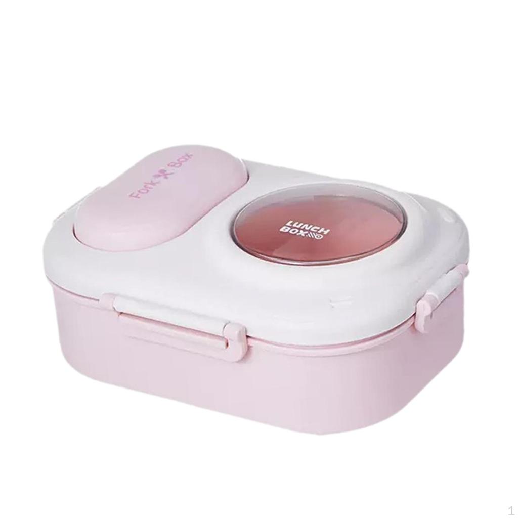 Bento Box 3 Fächer Auslaufsicher Niedlich Persönlich Versiegeltes Besteck Lebensmittelbehälter für Camping