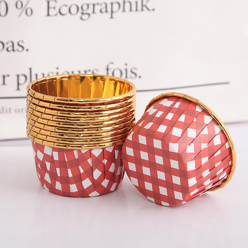 Roll Mouth Cup High Temperature Resistant 50 PCs Thick Baking Cup Baking Cups Medium Large Cake Gold and Silver Cake Paper Cups