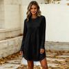 Women's Casual Long Sleeve Round Neck Dress for Everyday Wear