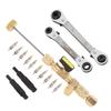 Valve Core Remover for HVAC System Valve Core Removal Installation Tool Kit with 2 Ratchet Wrench