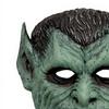 Soft Foam Vampire Mask Green Halloween Mask, Half Face with Pointy Ears & Sharp Teeth, Retro Comfortable Horror Costume Distressed Party Lightweight