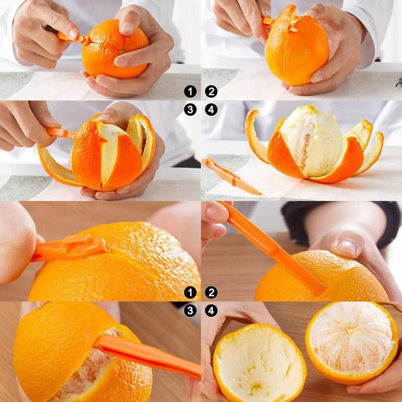 3pcs, Creative Orange Peeler with Handle - Easy-to-Use Fruit and Vegetable Cutter for Kitchen Gadgets