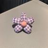 1 PCS New Plaid Flower Bowknot Pearl Shoe Clip High-End Accessory Vintage Fabric for Women and Girls Sneakers Flat Shoes Charms