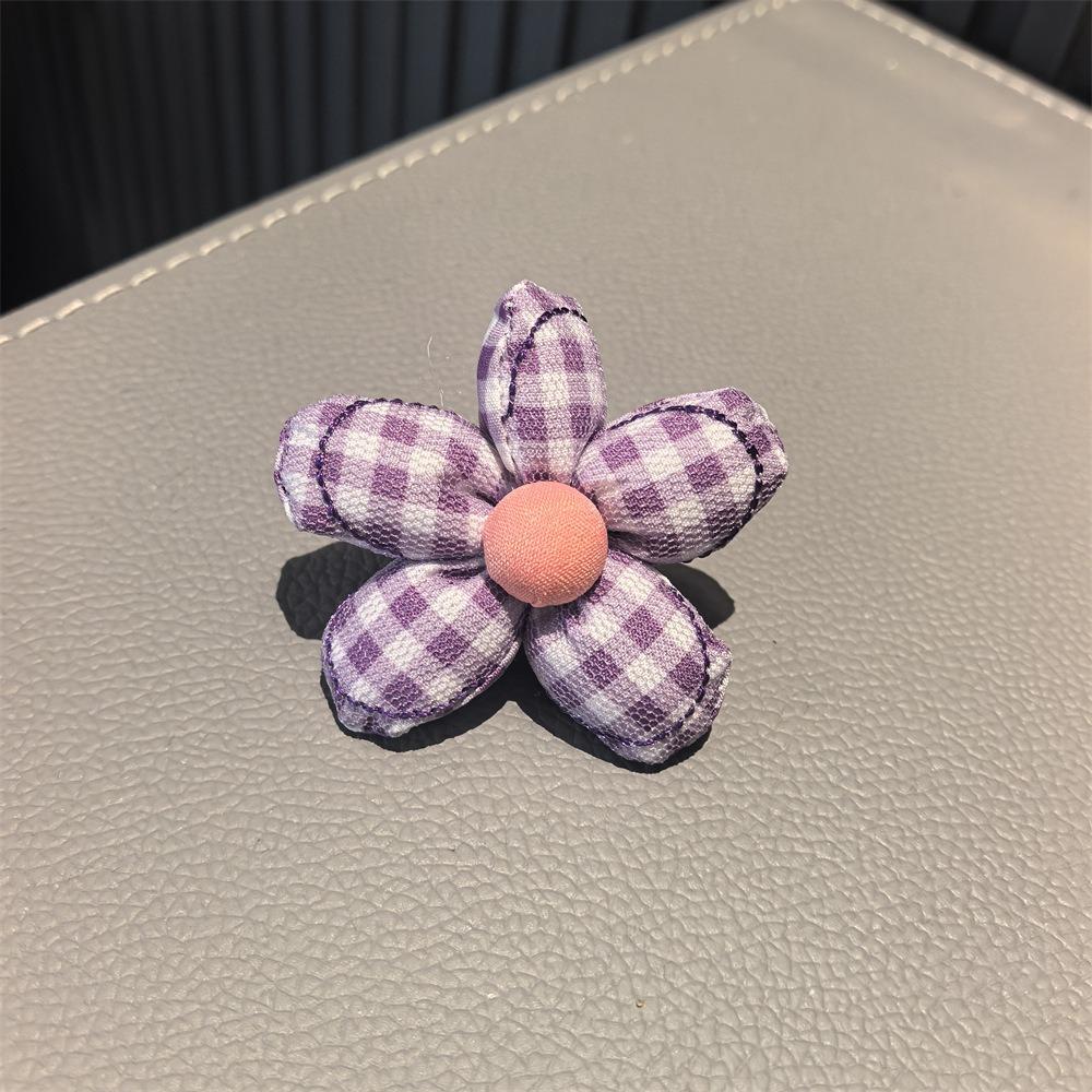 1 PCS New Plaid Flower Bowknot Pearl Shoe Clip High-End Accessory Vintage Fabric for Women and Girls Sneakers Flat Shoes Charms