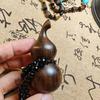 Natural Agarwood Mini Gourd Pendant Hand Carved Vintage Wooden Jewelry for Women Men Spiritual Gift Figurines Accessories
