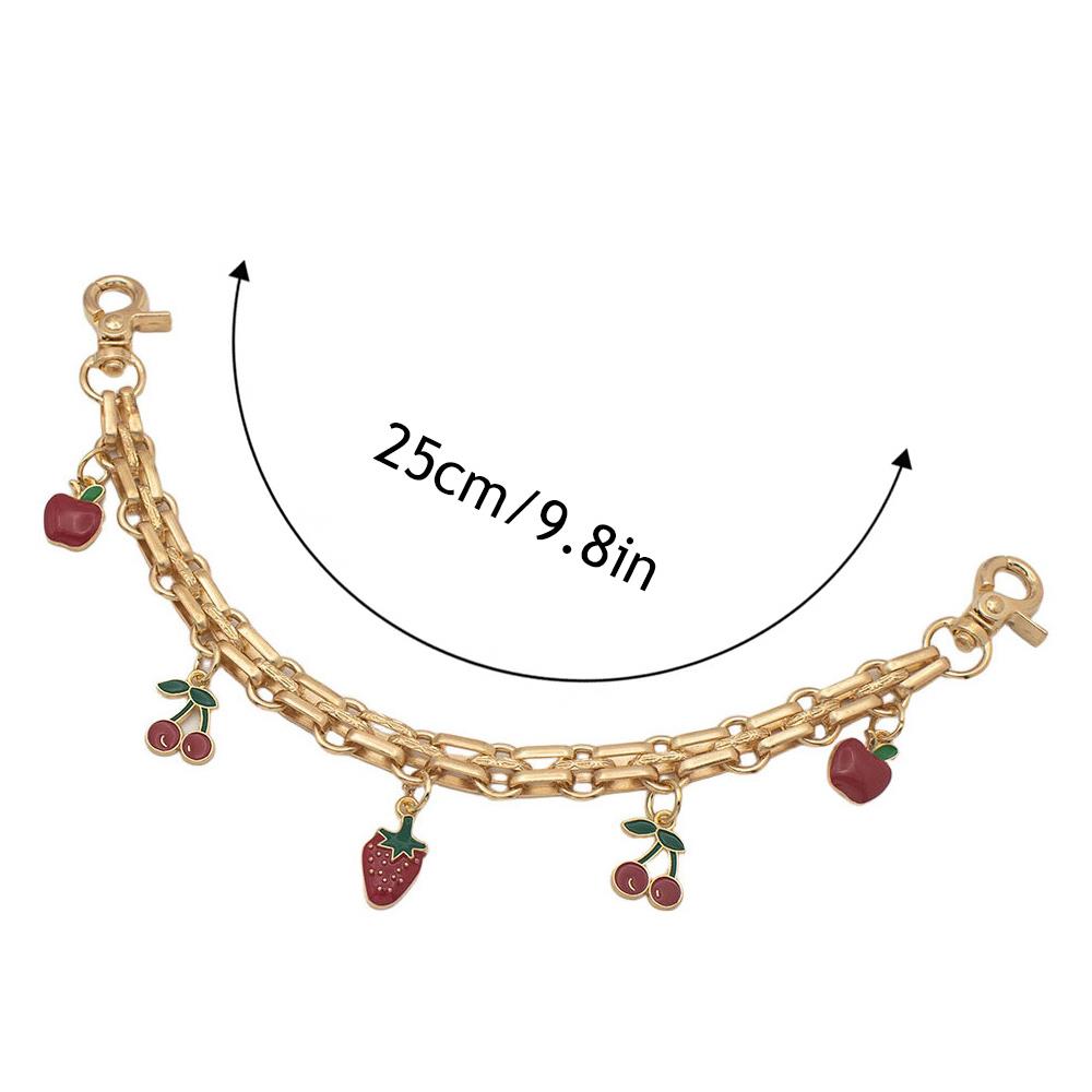 HOT Cherry Strawberry Pendant Girl's Bag Charms Sweet Layered Metal Chain Accessories For HandbagsTote Hanging Ornaments 2025