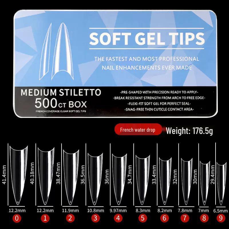 Фарфоровые Белые Матовые Наконечники для Маникюра Миндальной Формы - Ультратонкие, Бесшовные, Длинные, Не Требуют Шлифовки, 550 шт.