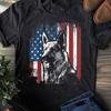 Patriotic German Shepherd American Flag Dog Gift Men Women T-Shirt - German Shepherd Dog,German Shepherd Dog Gift, German Shepherd Lover