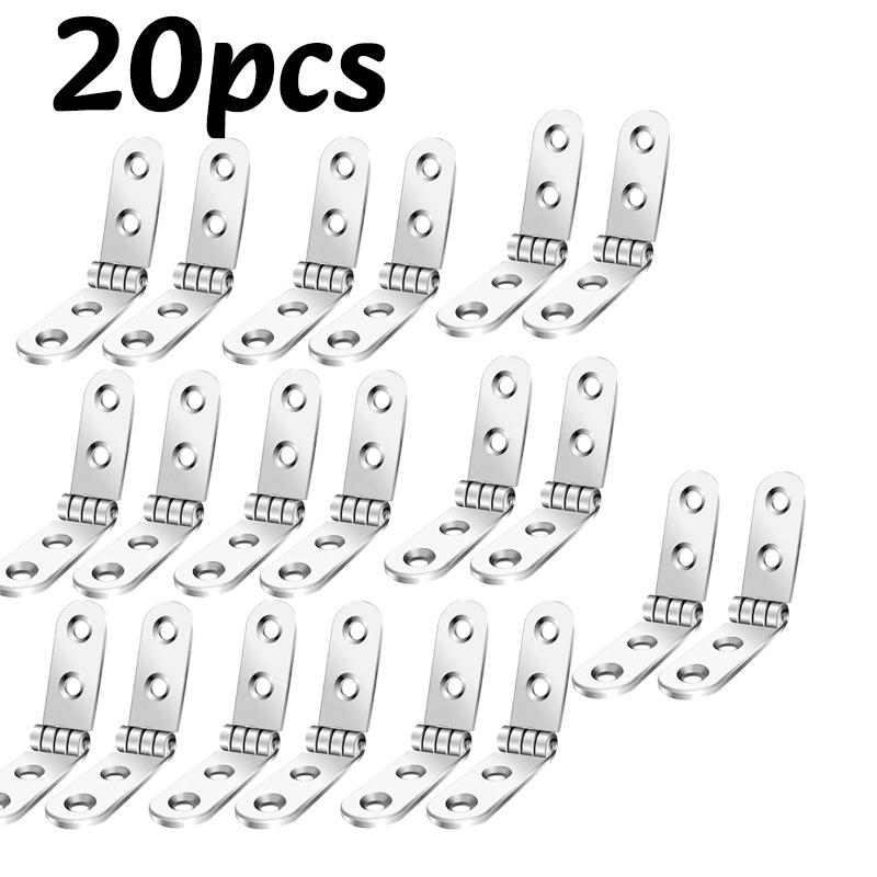 1-10PC 180 Degree Foldable Hinge Flap Screw-On Hinges Metal Rounded Corner Hinge Sewing Machine Cabinet Door Hardware Accessory