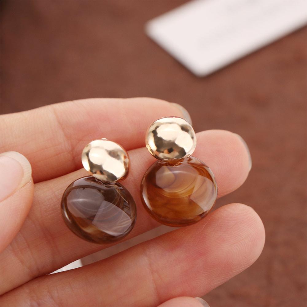 Pendant Vintage Women's Earrings Fashion Jewelry Amber Ear Stud Amber Color Earrings Party