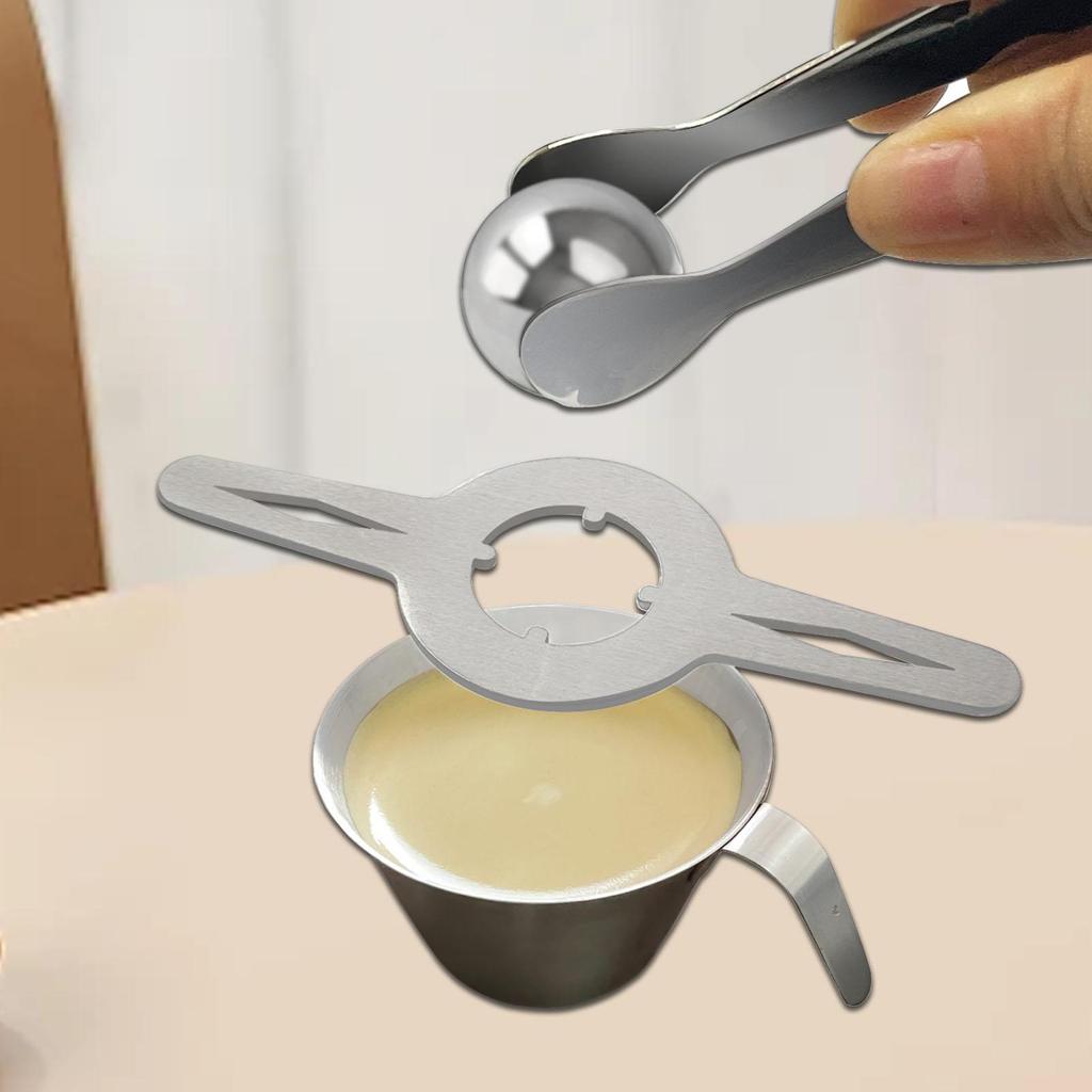 Coffee Ice Ball Rack Reusable Portable Stainless Steel with Holder Stainless Steel Ice Ball Set for Tea Time Home Bar Party Cafe