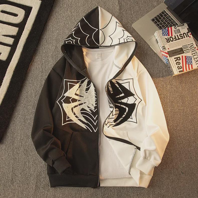 Unisex Spider-Man Embroidered Sports Hoodie Jacket - 300g Loose Fit, Fashionable Design