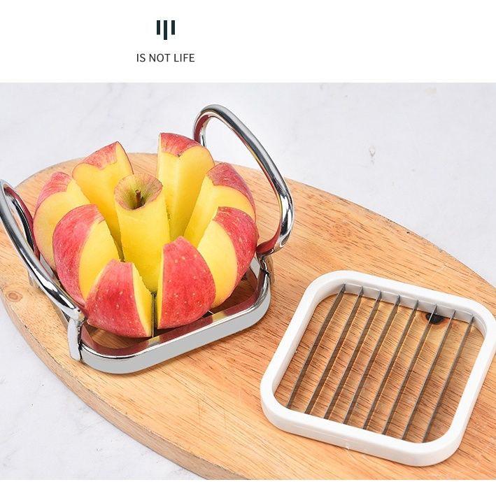 Tăietor 5-în-1 din oțel inoxidabil pentru fructe și legume: Despicător de mere, Feliator de cartofi prăjiți, Tăietor de ridichi