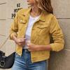 Damen Mode Revers Denim Jacke, Trendiger Einreiher mit Taschen