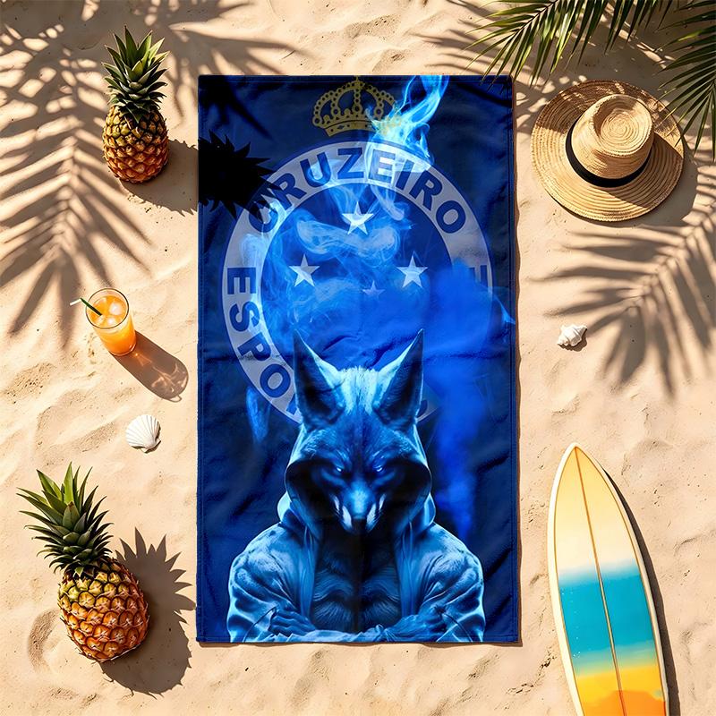 Cruzeiro Esporte Clube (19) Theme Beach Towel Sand Resistant Soft And Comfortable Suitable For The Pool Camping Yoga And Diving A Travel Essential