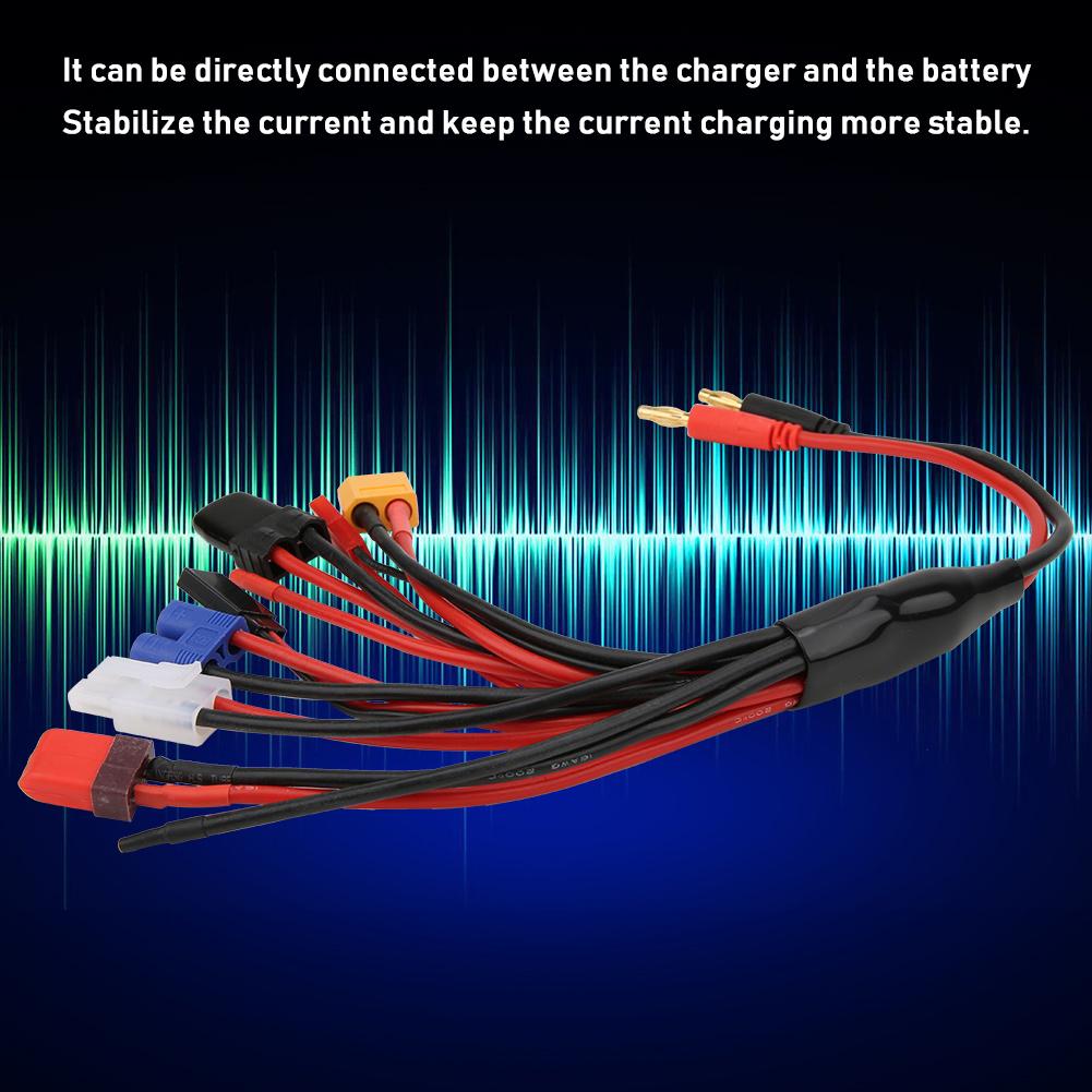 4.0mm Banana Connector 8 in 1 MultiFunction Charger Adapter for RC Chargers RC Batteries(Black and Red)