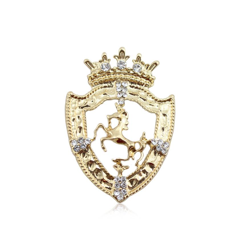Colaxi Corona di Cristallo Regina Spilla Vintage Spilla Distintivo Cavallo Uomo Spille Mentali Gioielli