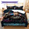 Name Custom Cyberpunk 2077 Pattern Bedding Set Quilt Cover Pillowcase Home Decor Gift (1 * Duvet Cover + 2 * Pillowcase, Without Core)