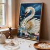 5D DIY Frameless Pearl Painting Swan Pattern Painting Kit, Suitable for Home Living Room Bedroom and Other Wall Decoration Art Paintings
