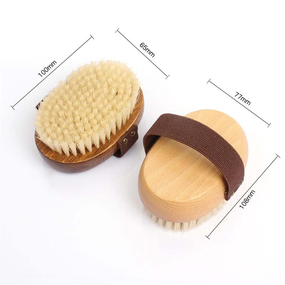 Natural Wood Bristle Bath Brush – Soft Wet Dry Body SPA Massager, Household Practical Skin Exfoliating Brush for Body Cleaning,