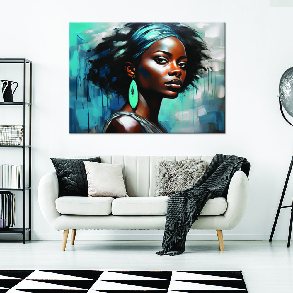 Canvas print, Woman Glamour Blue