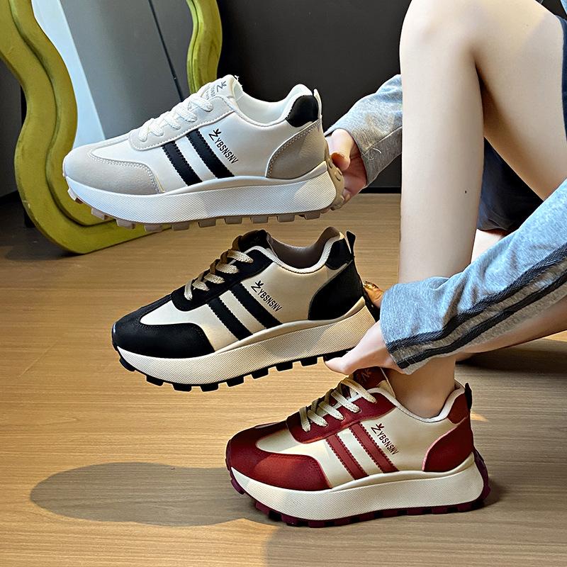 New Dad Shoes Women's Spring Student Sports Running Shoes Casual Shoes with Heightened Thick Soles