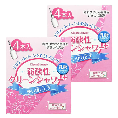 [Bulk Purchase of 2] Okamoto Clean Shower Disposable Bidet Cleaning Solution, Mild Acid, 120ml X 4 Bottles X 2