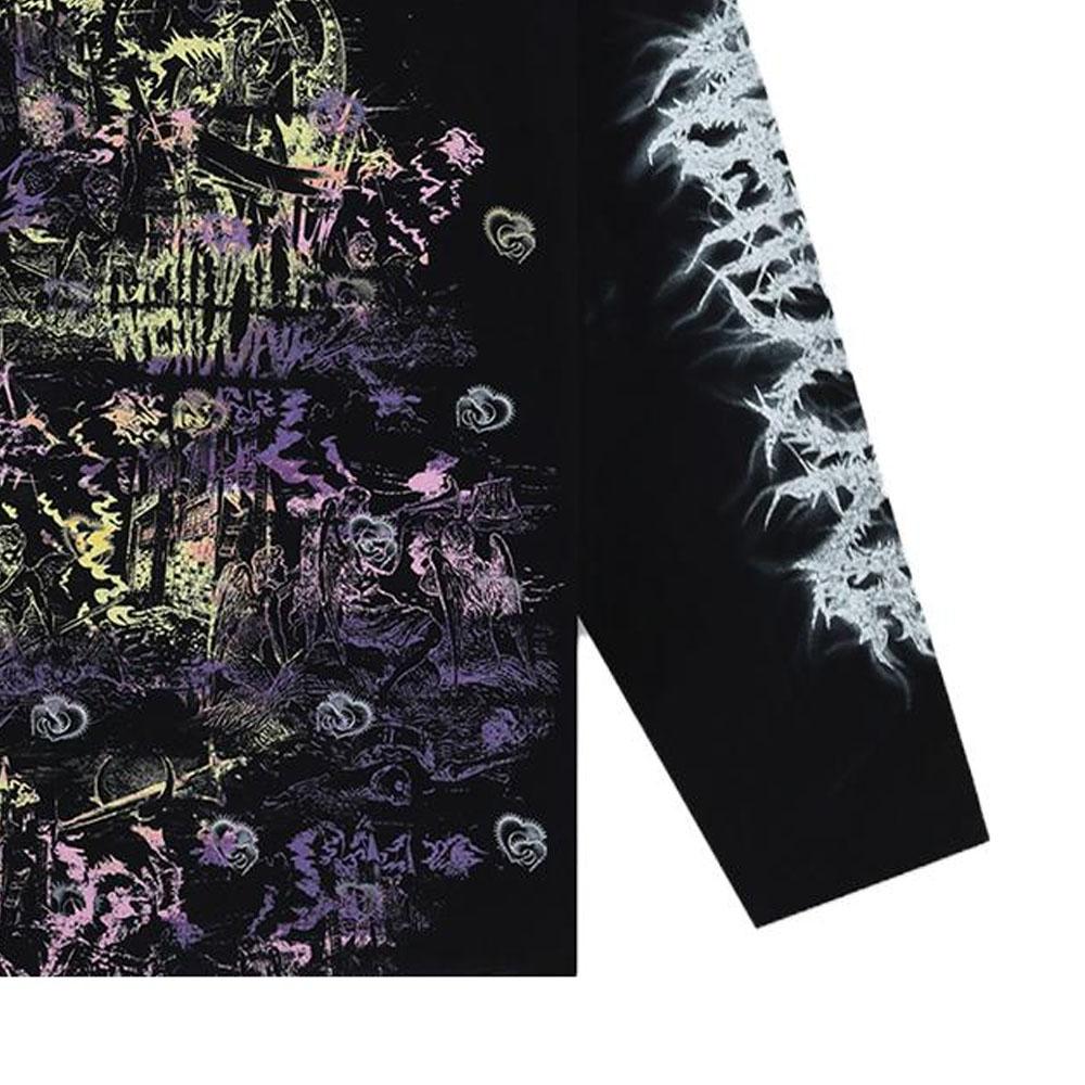 WE11DONE FW23 Pullover mit aufgedrucktem Riss-Buchstabenlogo Unisex-Sweatshirt Schwarz WD-TT3-23-756-U-BK