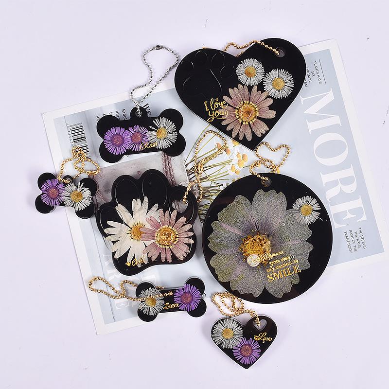 1 Piece New Design Dog Tag Bone Shaped Keychain Silicone Mould Key Chain Pendant Crystal Epoxy Resin Molds For DIY Making Tool