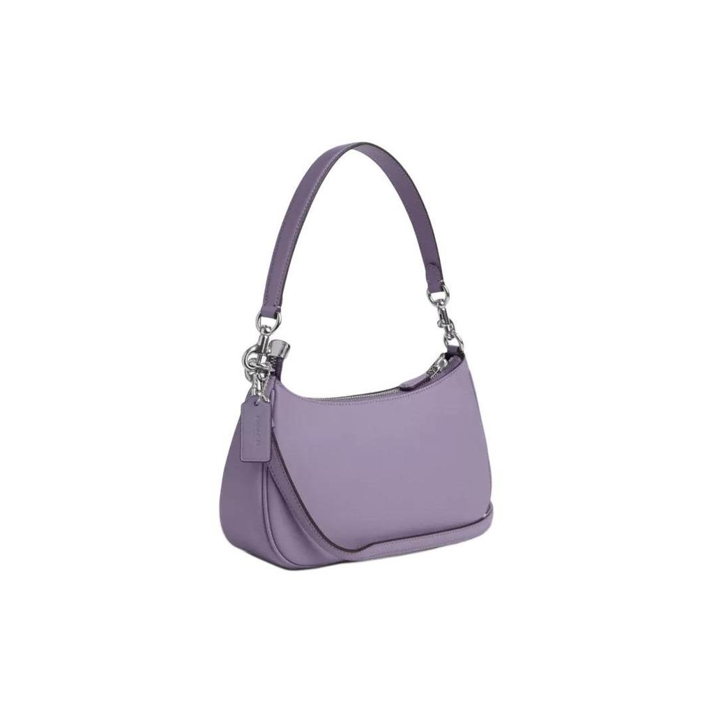 Coach Teri 24 Top-Reißverschluss Glattes Leder Handtasche Damen Handtaschen Silber Hell-Lila CR099-SVIZ