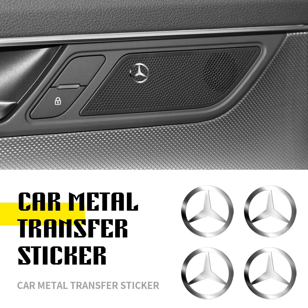 3D Nickel Metal Car Emblem Decoration Stickers Auto Refit Accessories for Mercedes Benz AMG E C G M R S Class W212 GLC W176 W204