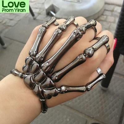 Cele mai Noi Bijuterii la Modă Elegante Distinctive pentru Adunări Brățări Schelet Halloween Punk Gotic Mână Craniu Brățări Elastice Femei Bărbați Adunare