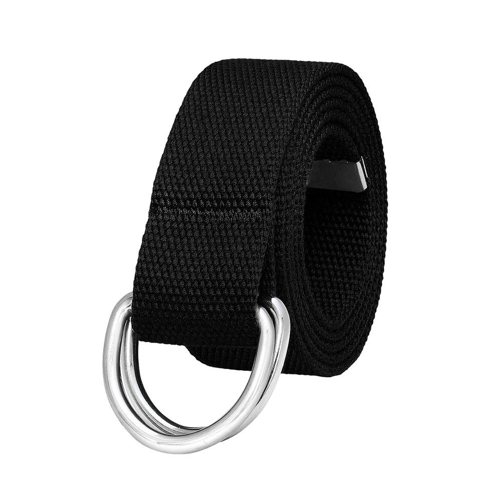 Tactical Canvas Men Belt High Quality Unisex Double Buckle Waistband Casual Female Fabric Belt U3Z7