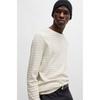 Hugo Regular Fit Organic Grid Pattern Knit Sweater Natural 50524546101 
