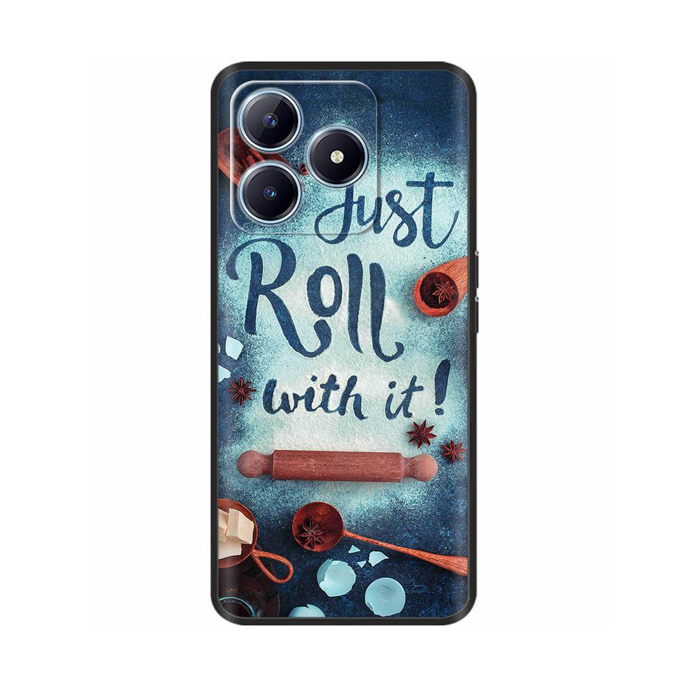 Case For Realme C63 Soft TPU Black Silicone Back Cover For RealmeC63 Cases Cute Protective Shell Painted Colorful Bumper Coque