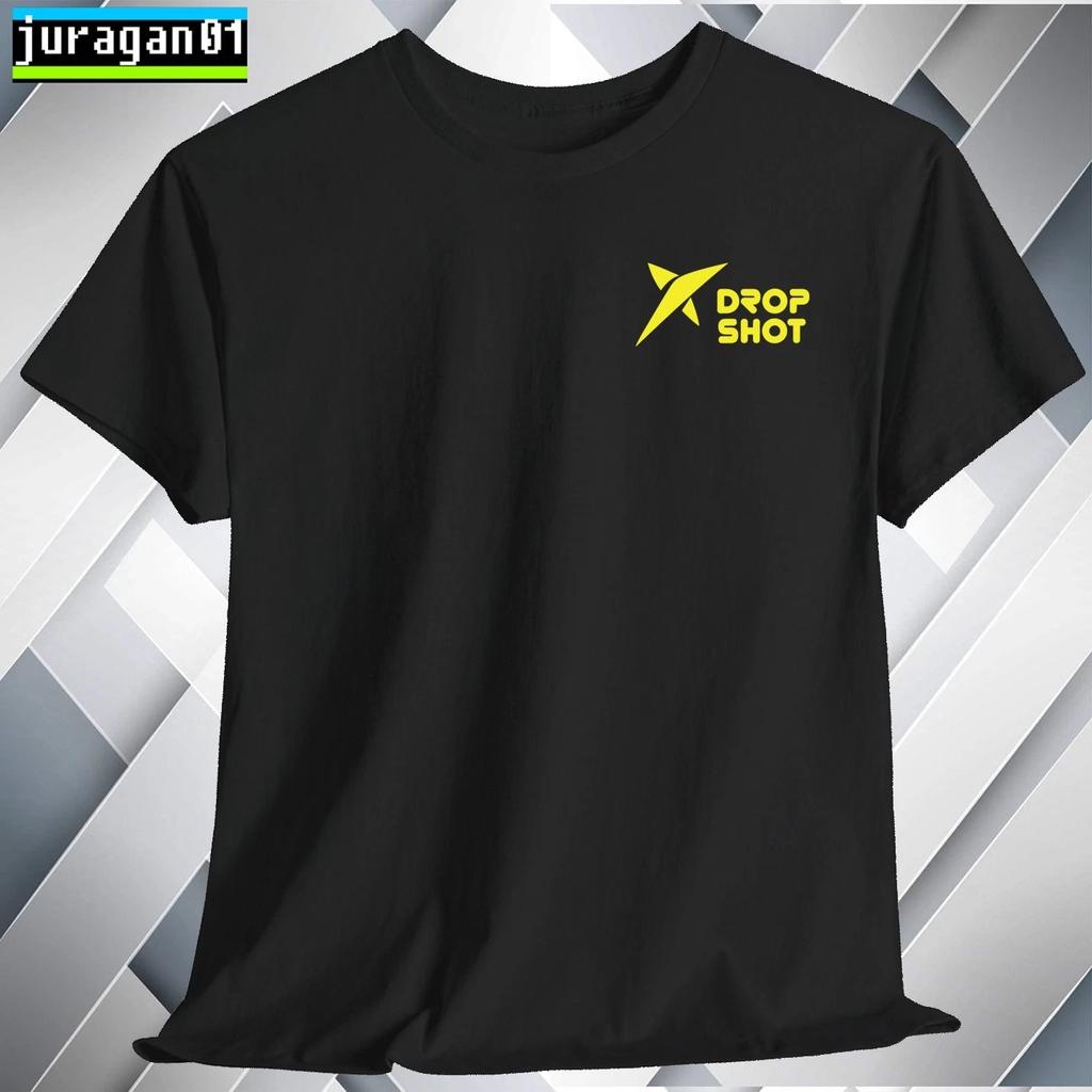T-shirt Padel Drop Shot Logo Nero/Grigio/Blu/Rosso/Bianco/Cioccolato S a 5XL Prodotta negli USA