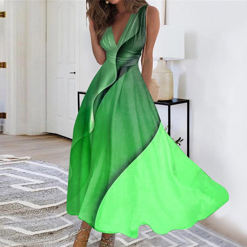 Rochie lungă pentru femei Rochie maxi Rochie ocazională Rochie leagăn Rochie în linie A Floral Fashion Streetwear în aer liber Zilnic Zilnic imprimeu Fără mâneci Rochie cu decolteu în V